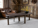 360 degree rotatable coffee table with walnut color wood grain OAK veneer tabletop for living room, W2899P372751
