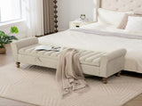 65.75" Wide Modern Upholstered Storage Bench 27861716