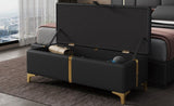 Elegant Upholstered Storage Ottoman,Storage Bench with Metal Legs for Bedroom,Living Room,Fully N733P207788B