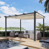 13 x 10 Ft Outdoor Patio Retractable Pergola With Canopy Sun shelter Pergola for W419P149936