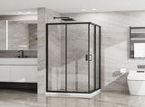 Goodyo 32"-36" W x 72" H Expandable Square Shower Enclosure, Sliding Corner Shower Door with SGCC D163170157