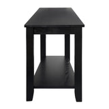 ZNTS Contemporary Black Finish Chairside with Lower Shelf Wedge Shape Wooden Furniture 1pc Side B011P175355