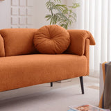 ZNTS 68.5" Modern Lamb Wool Sofa With Decorative Throw Pillows for Small Spaces W848P152953
