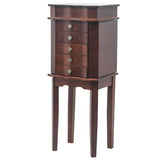 ZNTS Standing Jewelry Armoire with Mirror, 5 Drawers & 6 Necklace Hooks, Jewelry Cabinet Chest with Top 95157130