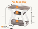 End Tables with Charging Station, 3-Tier Nightstand featuring USB, Type-C & Power Outlets, Black 32612293
