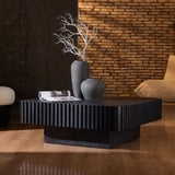 35.43 Inch Modern Handcraft Drum Table Square Table for Living Room,Small Wooden W2582P306966