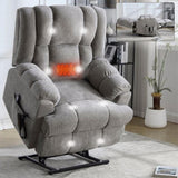 Dual Motor Heat Massage Infinite Position Up to 350 LBS Electric Power Lift Recliners with W3224P288433