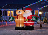 Santa Claus Hugging Reindeer Inflatable 6.8ft, 190D Polyester Christmas Yard Decor with 6 LED 16150534