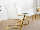 Modern Dining Chairs with Faux Leather Padded Seat Dining Living Room Chairs Upholstered Chair with W210127292