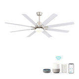 66 Inch Modern Ceiling Fan With Dimmable Led Light 8 ABS Blades Remote Control Reversible DC Motor W882P147277