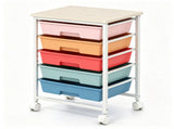 5-Drawer Rolling Storage Cart, Multifunctional Mobile Organizer Cart with Lockable Universal Wheels, 41920938
