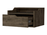 Dark Brown Dual-Shelf Display Floating Nightstand B062P175146