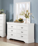 Traditional White Dresser Louis Phillippe Style Antique Drop Handles Classic Bedroom Furniture B011134290