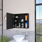 Minsk Medicine Cabinet, Mirror, Two External Shelves, Single Door Cabinet, Three Interior Shelves B128P148749