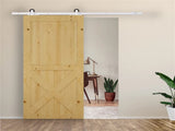 6' Sliding Door Mounting Kit Rustic Interior Sliding Barn Door Mounting Hardware Kit White 55392428