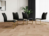 Modern Dining Chairs with Faux Leather Padded Seat Dining Living Room Chairs Upholstered Chair with W210127294