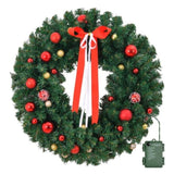 24in Pre-lit Battery Powered Christmas Wreath, Lighted Artificial Xmas Wreath with 50 Warm Lights 43039127
