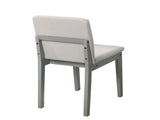 Grey Finish 5pc Room Set Table 4x Chairs Beige Fabric Chair Seat Kitchen Breakfast B011118999