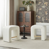 24'' Boucle stool Set of 2,Dining Chairs for Home Kitchen Island,White N780P187017K