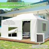 ZNTS 12'x14' Gazebo Cover for Hardtop Gazebos, Outdoor Universal Winter Gazebo Cover with Sidewalls and W1859P227653