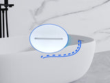 51'' Freestanding Bathtub Resin Stone Soaking Bathtub Solid Surface Modern Tubs with Overflow and 83939166
