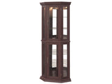 Lighted Corner Curio Cabinet - Glass Display Shelf with Tempered Glass Doors, Adjustable Shelving, W1758P300130
