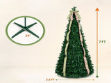 7ft Collapsible Pop Up Christmas Tree Artificial PVC Xmas Tree with Satin Ribbons & Bow Unlit 06550874