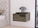 Dark Brown Dual-Shelf Display Floating Nightstand B062P175146