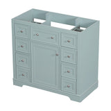 ZNTS 36" Bathroom Vanity without Sink, Cabinet Base Only, One Cabinet and Six Drawers, Green WF306253AAG