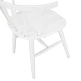 Alwynn Contemporary Wooden Spindle Back Dining Chairs, Windsor Chairs, Set of 2, White T2574P164536