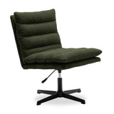 ZNTS Green Teddy Fabric 360&deg; Swivel Accent Chair, Cross Legged Office Chair, Adjustable Armless Wide Home W1164P239088