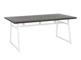 Dining Table in Vintage White Metal and Espresso Wood-Pressed Grain Bamboo B202P223351
