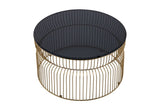 CT901 Modern Contemporary Metal Nested base and Tinted tempered glass top material 30" Coffee Table, B009P306192