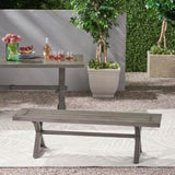 Modern Outdoor Aluminum Dining Bench, Dark Gray 66537.00DGRY