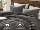 3PCS Full/Queen Waffle Washed Duvet Set B035P341120