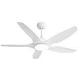 ZNTS 48 Inch Ceiling Fan with Dimmable LED Light and Remote Control, 5 ABS Blades DC Motor White W934P211116