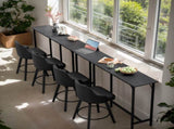 71-Inch Bar Table - 209 lbs Capacity Pub Height Table with Durable MDF Top & Metal Frame, 05021077