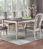 Transitional Style 1pc Table w 2x Leaves Antique White Finish Oak Top Rectangle Table Kitchen B011P222503