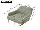 Modern Accent Chair Upholstered Armchair Single Sofa Chair with Curved Backrest and Gold Metal Legs N763P360684F