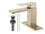 Bathroom Faucet Single Hole, Single Handle Stainless Steel Faucet for Bathroom Sink with Deckplate W1224P195904