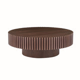 35.43'' Round Coffee Table Small Coffee Table for Apartment, Modern Living Room Coffee Table with W876P254013