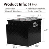 ZNTS 33 Inch Heavy Duty Diamond Plate Aluminum Trailer Tongue Box Pickup Truck Tool Box Storage Organizer W1239125503