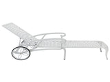 193*64.5*93cm Backrest Adjustable Courtyard Cast Aluminum Lying Bed White 04914009