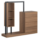 ZNTS Wardrobe with 4 Drawers and 3 Shelves,Espresso N820P196888P