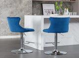 Furniture,Swivel Velvet Barstools Adjusatble Seat Height from 25-33 Inch, Modern Upholstered Chrome 84084214
