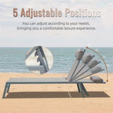 Patio Chaise Set of 3, Aluminum Chairs with 5 Adjustable Positions, Outdoor Chaise W1859109866