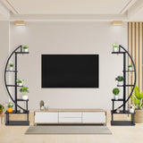 2pcs 6th Floor Half Moon Ironwood Suitable For Garden Balcony Patio Lawn Home Decoration Plant Stand 55251721