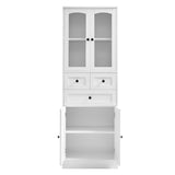 ZNTS Tall Bathroom Storage Cabinet, Cabinet with Four Doors and Drawers, Adjustable Shelf, MDF Board, N725P186647W