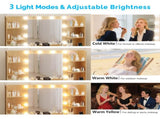 Oak-colored particleboard with a 7-drawer, 4-shelf dressing table set with 10 three-tone light 10253739