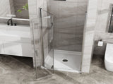 Goodyo 36"x 72" Bifold Frameless Glass Shower Door 1/4 inch Tempered Clear Glass Pivot Swing Shower D163147915